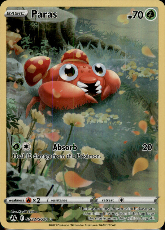 Paras Ultra Rare Crown Zenith: Galarian Gallery GG32/GG70 NM