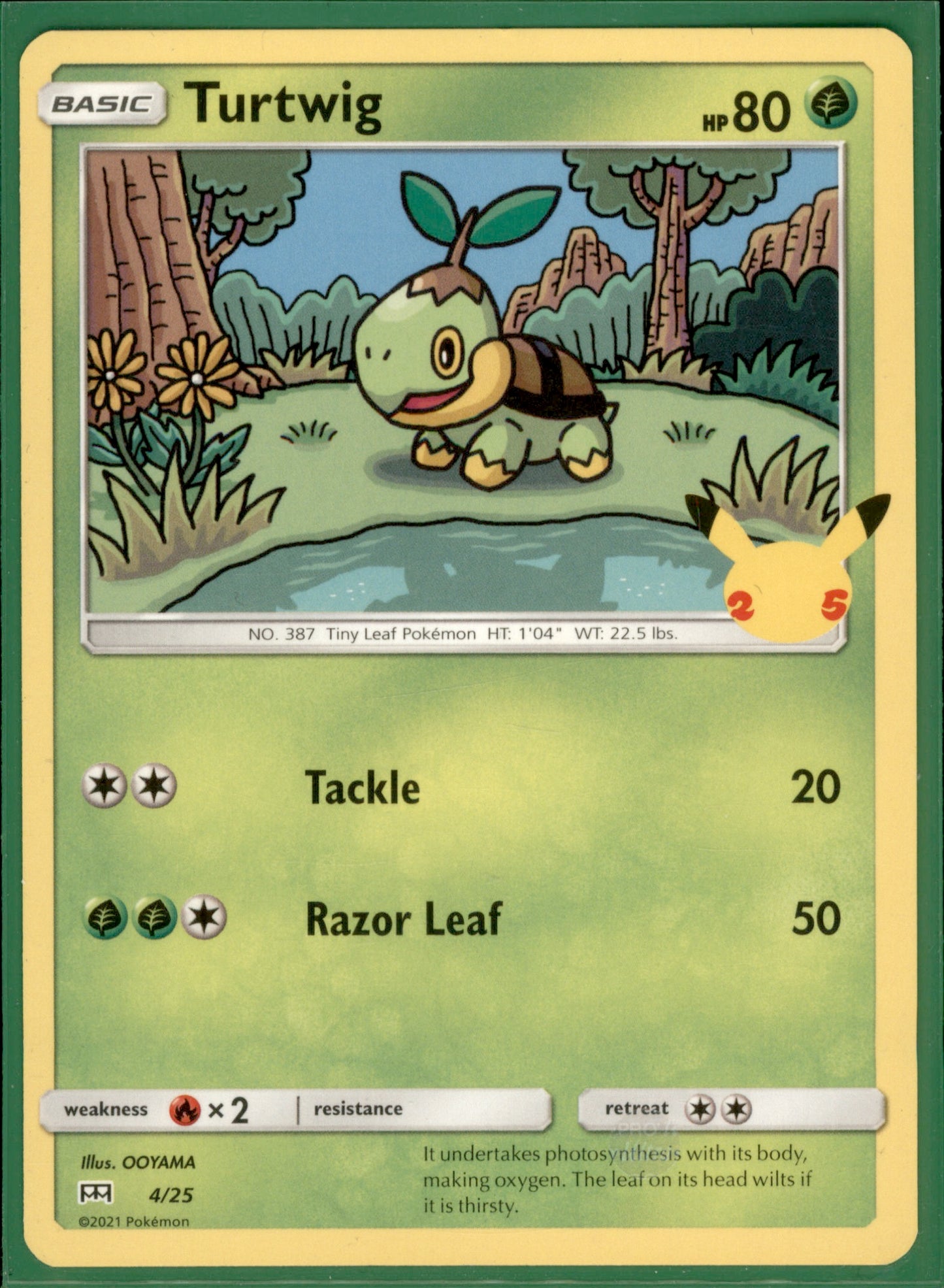 Turtwig - 4/25 Promo McDonald's 25th Anniversary Promos 004/025 NM