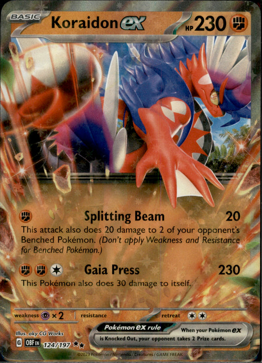 Koraidon ex Double Rare SV03: Obsidian Flames 124/197 NM