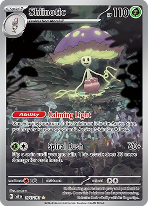 Shiinotic Illustration Rare SV08: Surging Sparks 194/191 NM (Back)