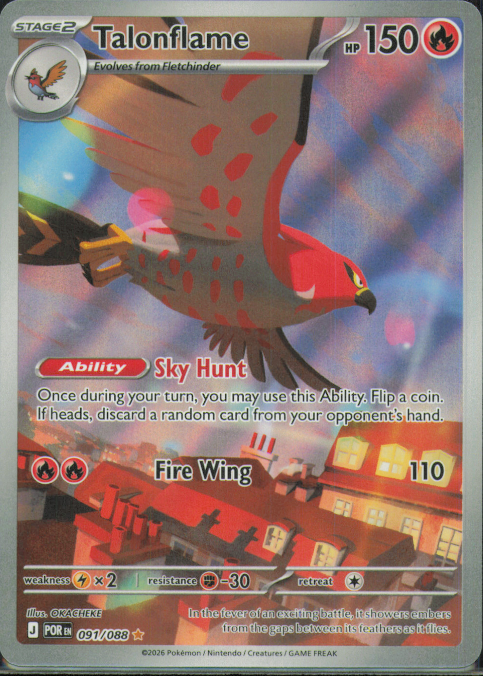 Talonflame Illustration Rare ME03: Perfect Order 091/088 NM