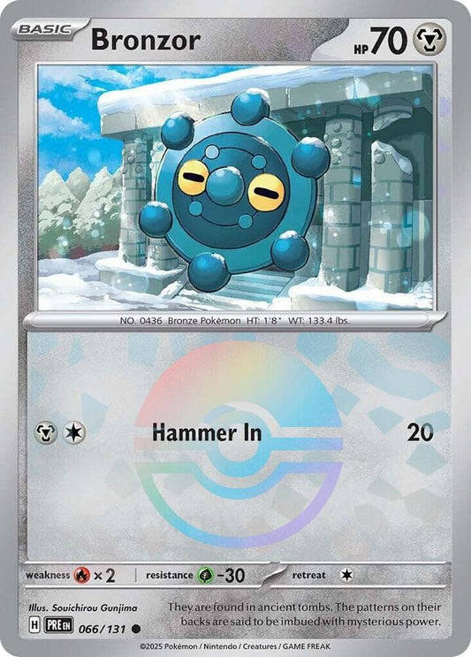 Bronzor (Poke Ball Pattern) Common SV: Prismatic Evolutions 066/131 NM (Back)