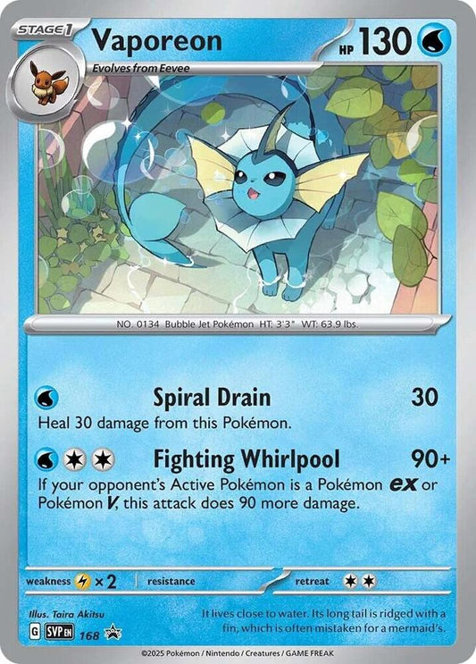 Vaporeon - (Cosmos Holo) Promo SV: Scarlet & Violet Promo Cards 168 NM (Back)
