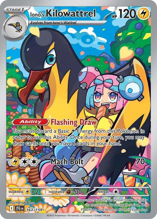 Iono's Kilowattrel Illustration Rare SV09: Journey Together 163/159 NM