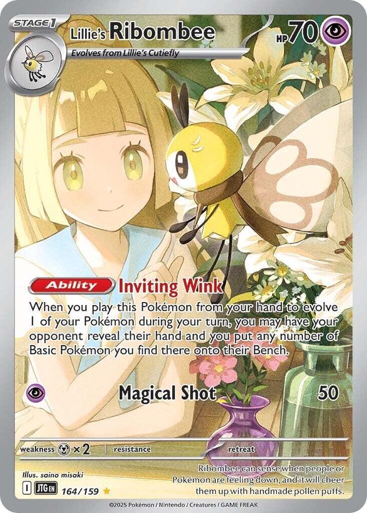 Lillie's Ribombee Illustration Rare SV09: Journey Together 164/159 NM