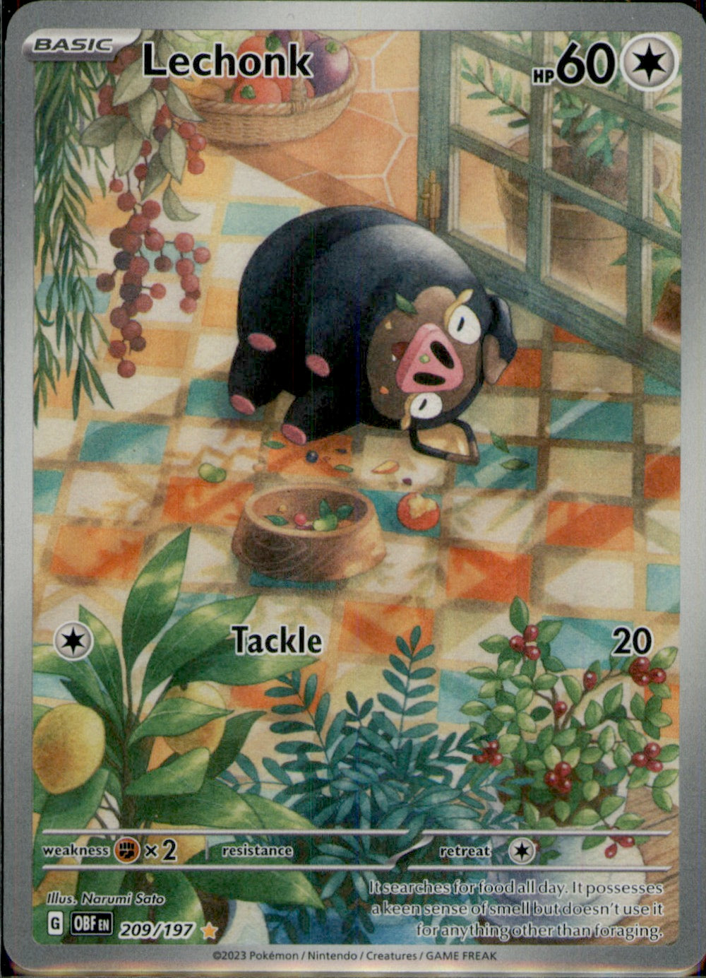 Lechonk Illustration Rare SV03: Obsidian Flames 209/197 NM