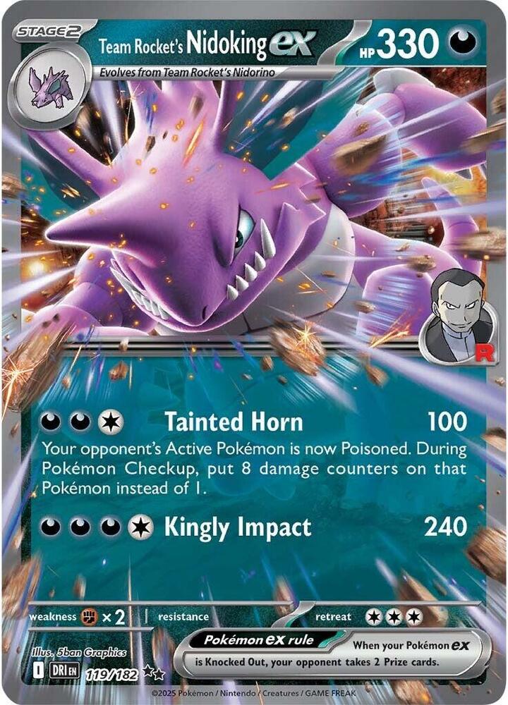 Team Rocket's Nidoking ex Double Rare SV10: Destined Rivals 119/182 NM