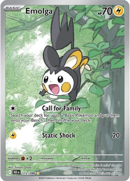 Emolga Illustration Rare SV: Black Bolt 112/086 NM