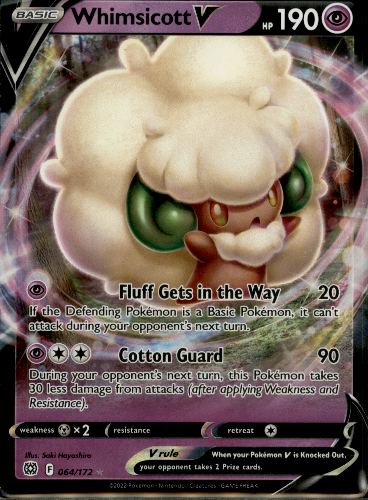Whimsicott V Ultra Rare SWSH09: Brilliant Stars 064/172 NM
