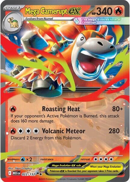 Mega Camerupt ex Double Rare ME01: Mega Evolution 022/132 NM (Back)