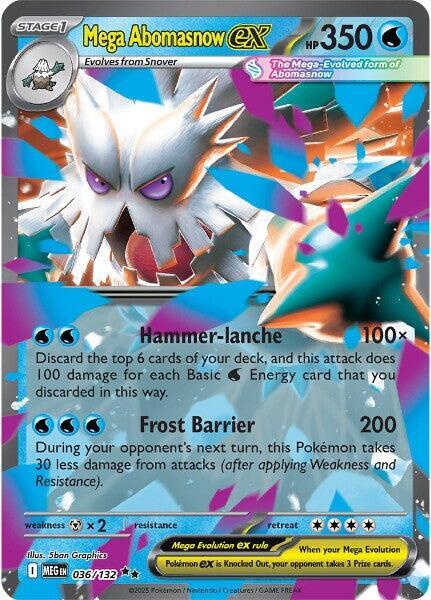 Mega Abomasnow ex Double Rare ME01: Mega Evolution 036/132 NM (Back)