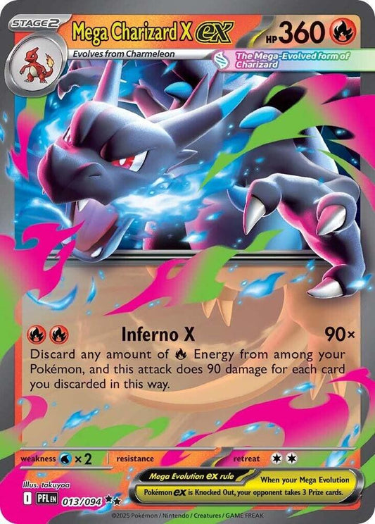 Mega Charizard X ex Double Rare ME02: Phantasmal Flames 013/094 NM