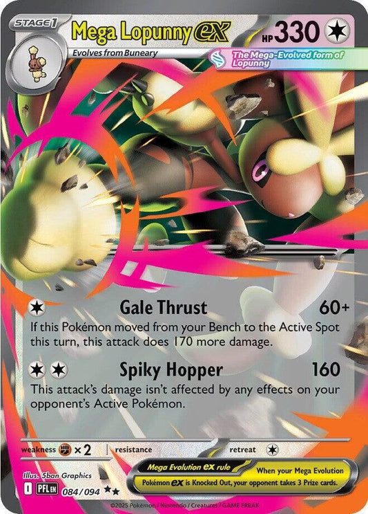 Mega Lopunny ex Double Rare ME02: Phantasmal Flames 084/094 NM (Back)