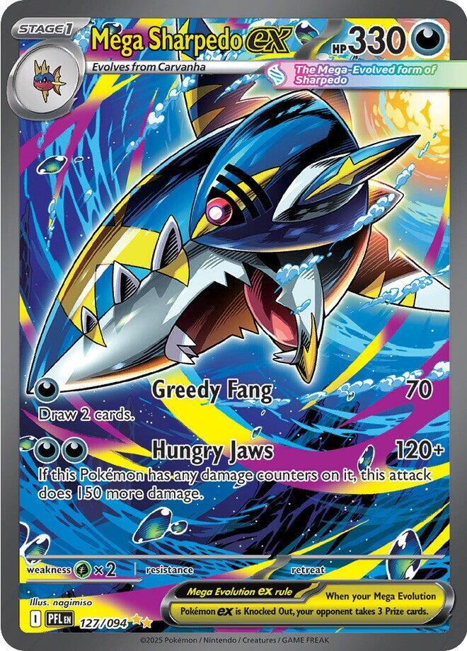 Mega Sharpedo ex Special Illustration Rare ME02: Phantasmal Flames 127/094 NM