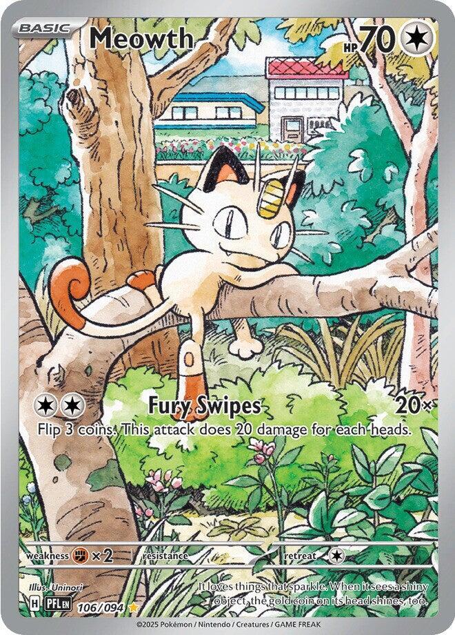 Meowth Illustration Rare ME02: Phantasmal Flames 106/094 NM