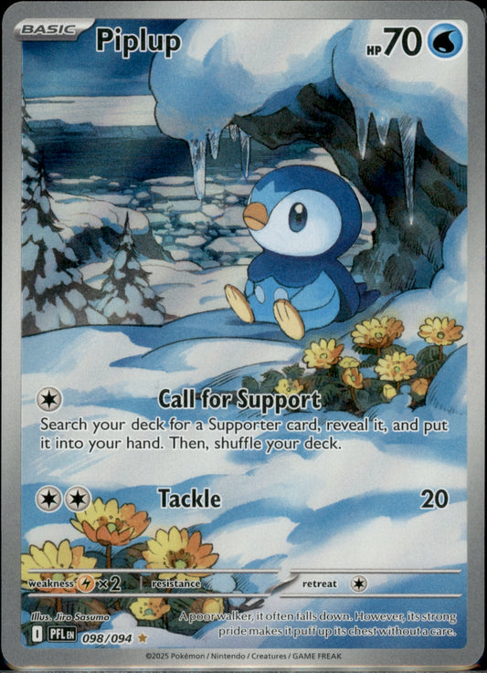 Piplup Illustration Rare ME02: Phantasmal Flames 098/094 NM