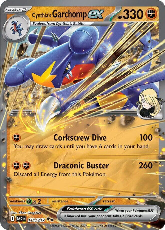 Cynthia's Garchomp ex Double Rare ME: Ascended Heroes 111/217 NM (Back)