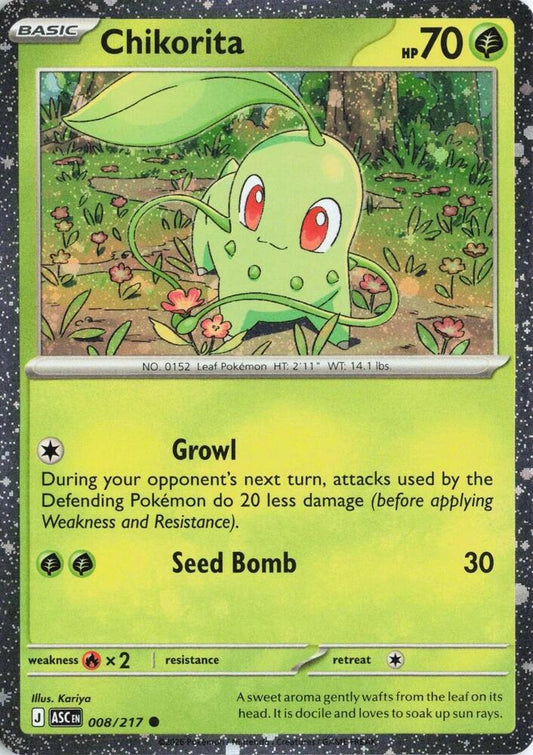 Chikorita (Cosmos Holo) Common Miscellaneous Cards & Products 008/217 NM (Back)