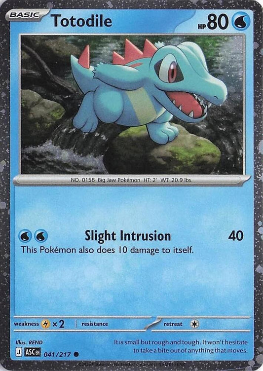 Totodile (Cosmos Holo) Common Miscellaneous Cards & Products 041/217 NM (Back)