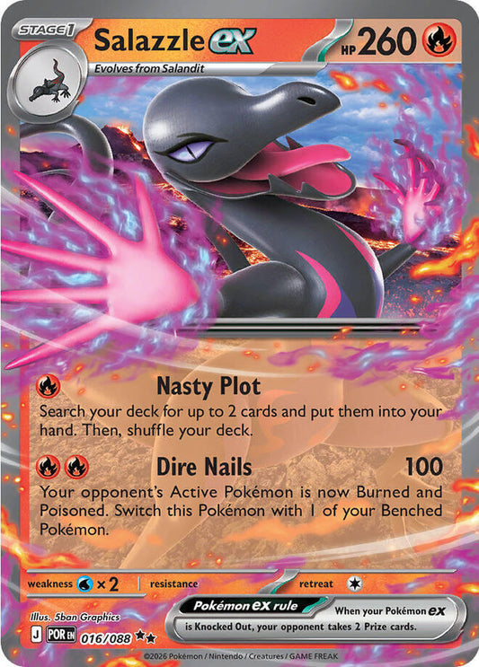 Salazzle ex Double Rare ME03: Perfect Order 016/088 NM (Back)