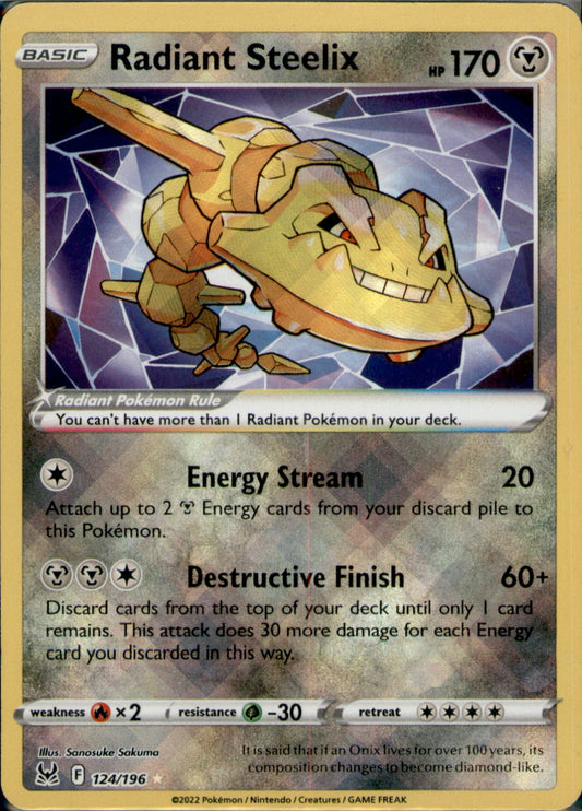 Radiant Steelix Radiant Rare SWSH11: Lost Origin 124/196 NM
