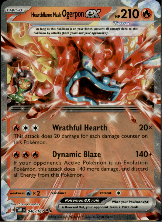 Hearthflame Mask Ogerpon ex - Double Rare SV06: Twilight Masquerade 040/167 NM