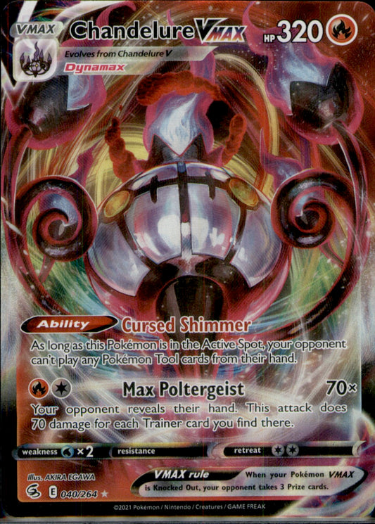 Chandelure VMAX Ultra Rare SWSH08: Fusion Strike 040/264 NM