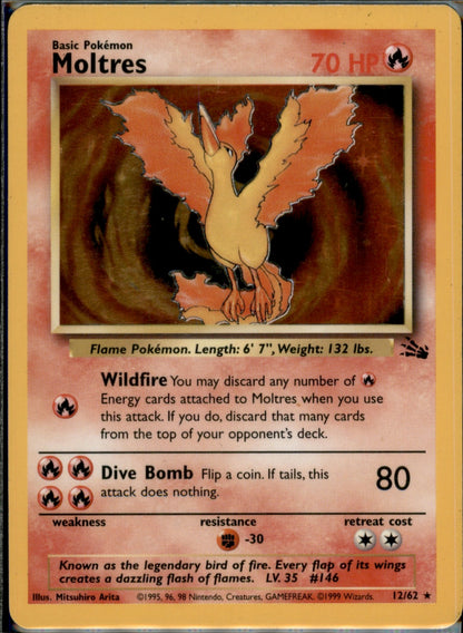 Moltres (12) Holo Rare Fossil 12/62 NM