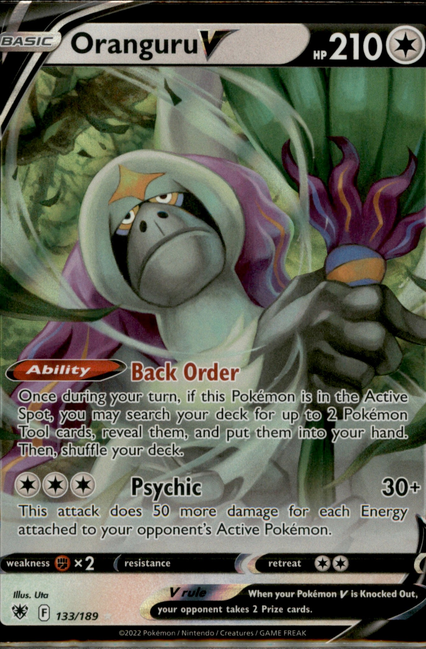 Oranguru V Ultra Rare SWSH10: Astral Radiance 133/189 NM