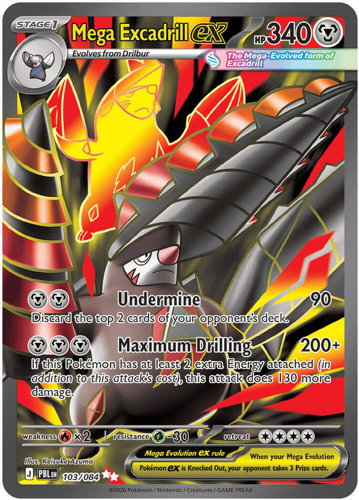 Mega Excadrill ex Ultra Rare ME05: Pitch Black 103/084 NM