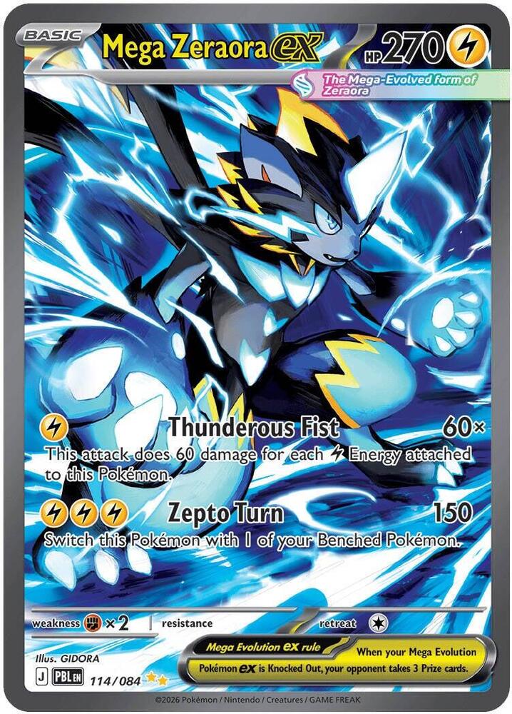 Mega Zeraora ex Special Illustration Rare ME05: Pitch Black 114/084 NM