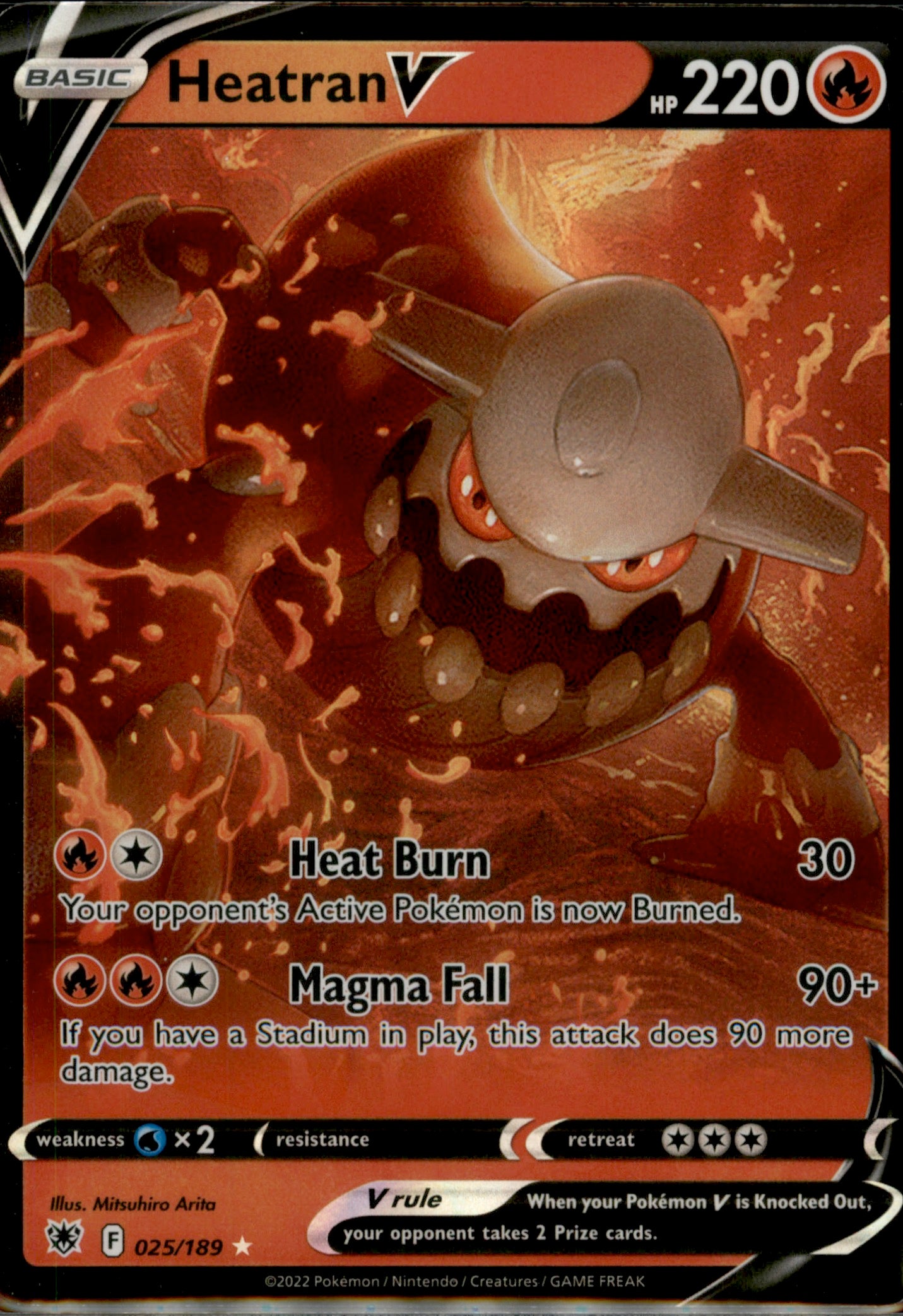 Heatran V Ultra Rare SWSH10: Astral Radiance 025/189 NM