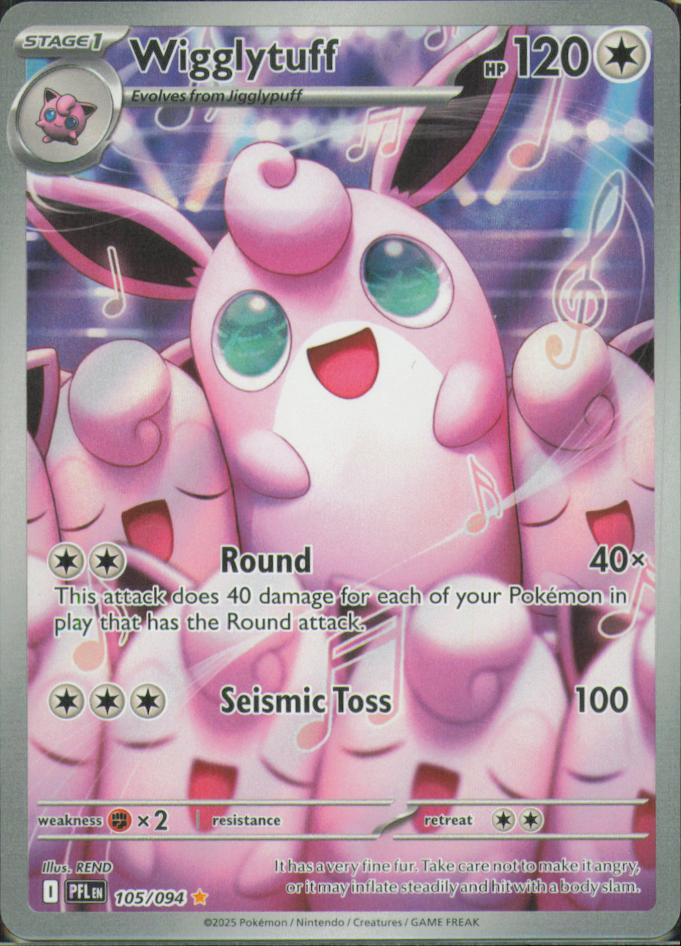 Wigglytuff Illustration Rare ME02: Phantasmal Flames 105/094 NM