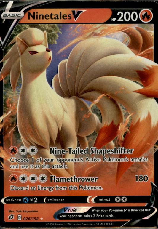 Ninetales V Ultra Rare SWSH02: Rebel Clash 026/192 NM