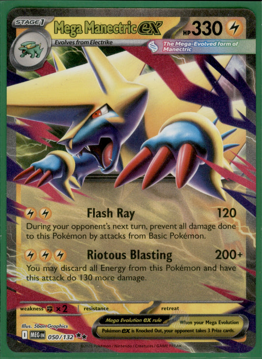 Mega Manectric ex - Double Rare ME01: Mega Evolution 050/132 NM
