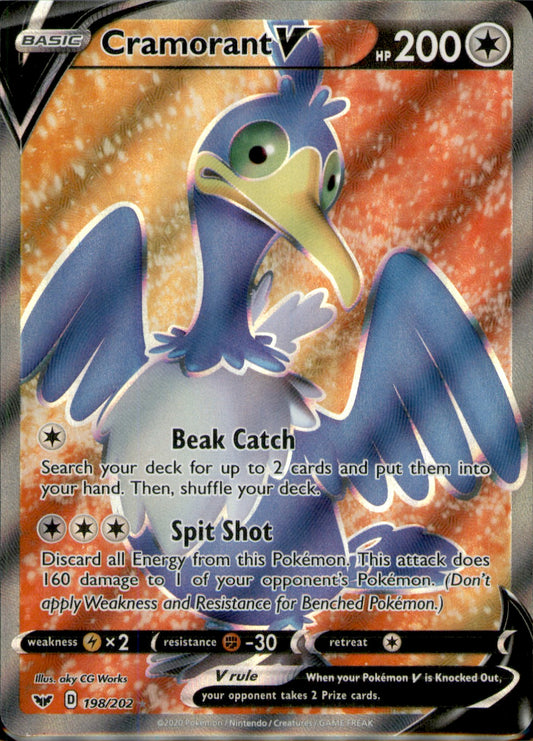 Cramorant V (Full Art) Ultra Rare SWSH01: Sword & Shield Base Set 198/202 NM