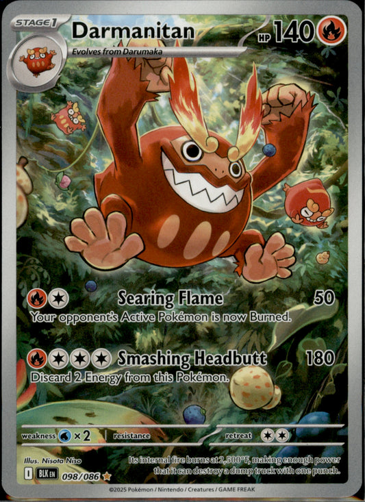 Darmanitan Illustration Rare SV: Black Bolt 098/086 NM