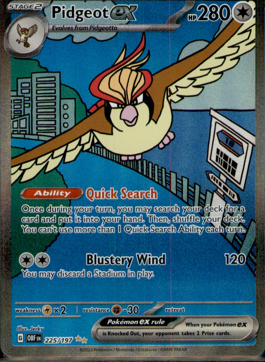Pidgeot ex Special Illustration Rare SV03: Obsidian Flames 225/197 NM