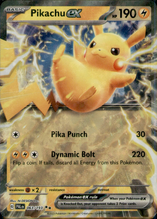 Pikachu ex Double Rare SV02: Paldea Evolved 063/193 NM