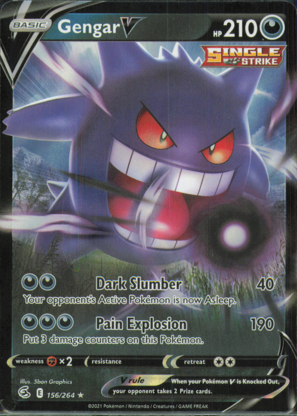 Gengar V Ultra Rare SWSH08: Fusion Strike 156/264 NM