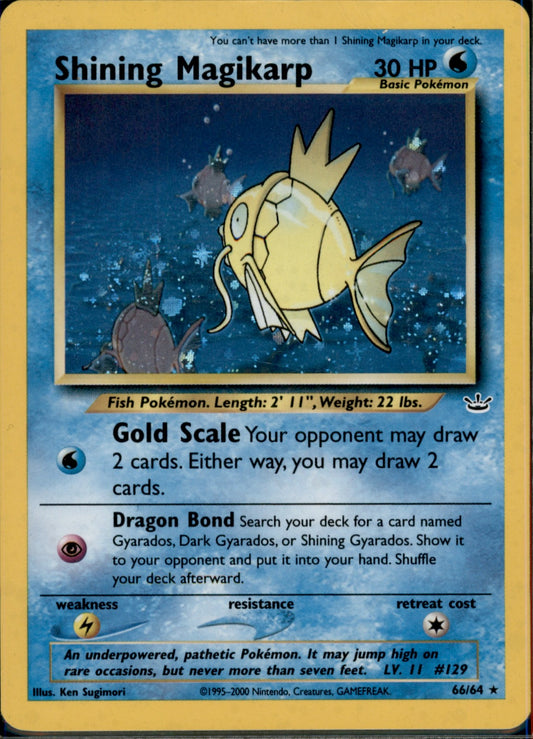 Shining Magikarp Secret Rare Neo Revelation 66/64 MP
