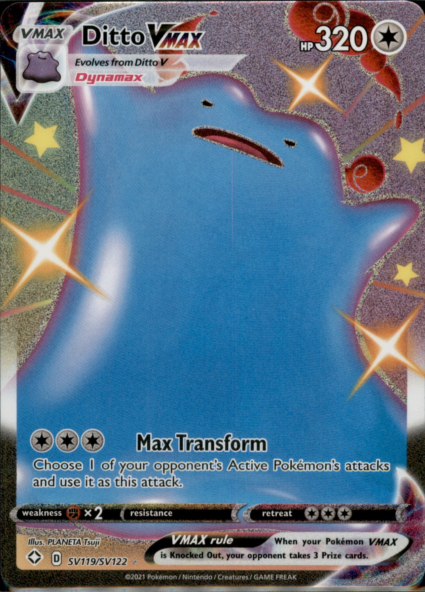 Ditto VMAX Shiny Holo Rare Shining Fates: Shiny Vault SV119/SV122 NM
