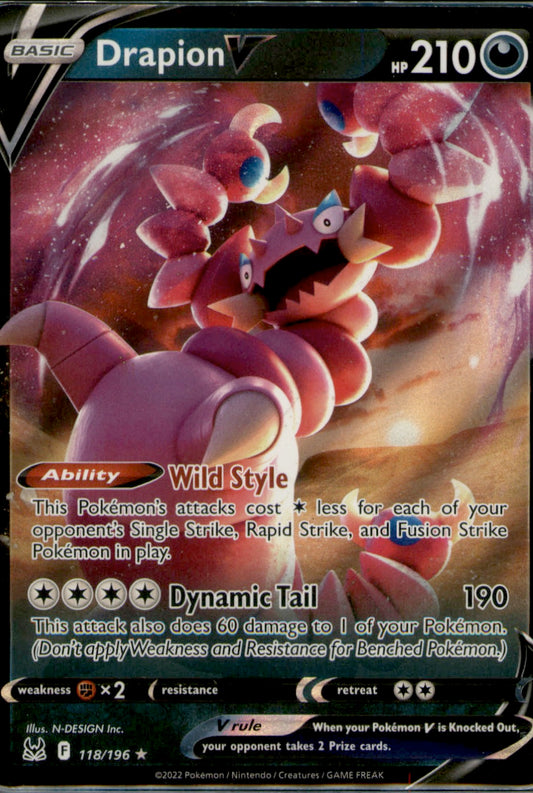 Drapion V Ultra Rare SWSH11: Lost Origin 118/196 NM