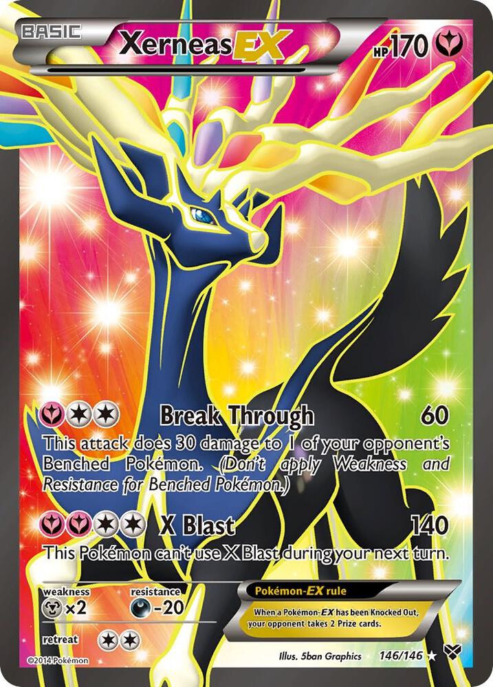 Xerneas EX (146 Full Art) Ultra Rare XY Base Set 146/146 NM (Back)