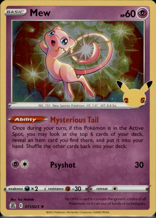 Mew Holo Rare Celebrations 011/025 NM