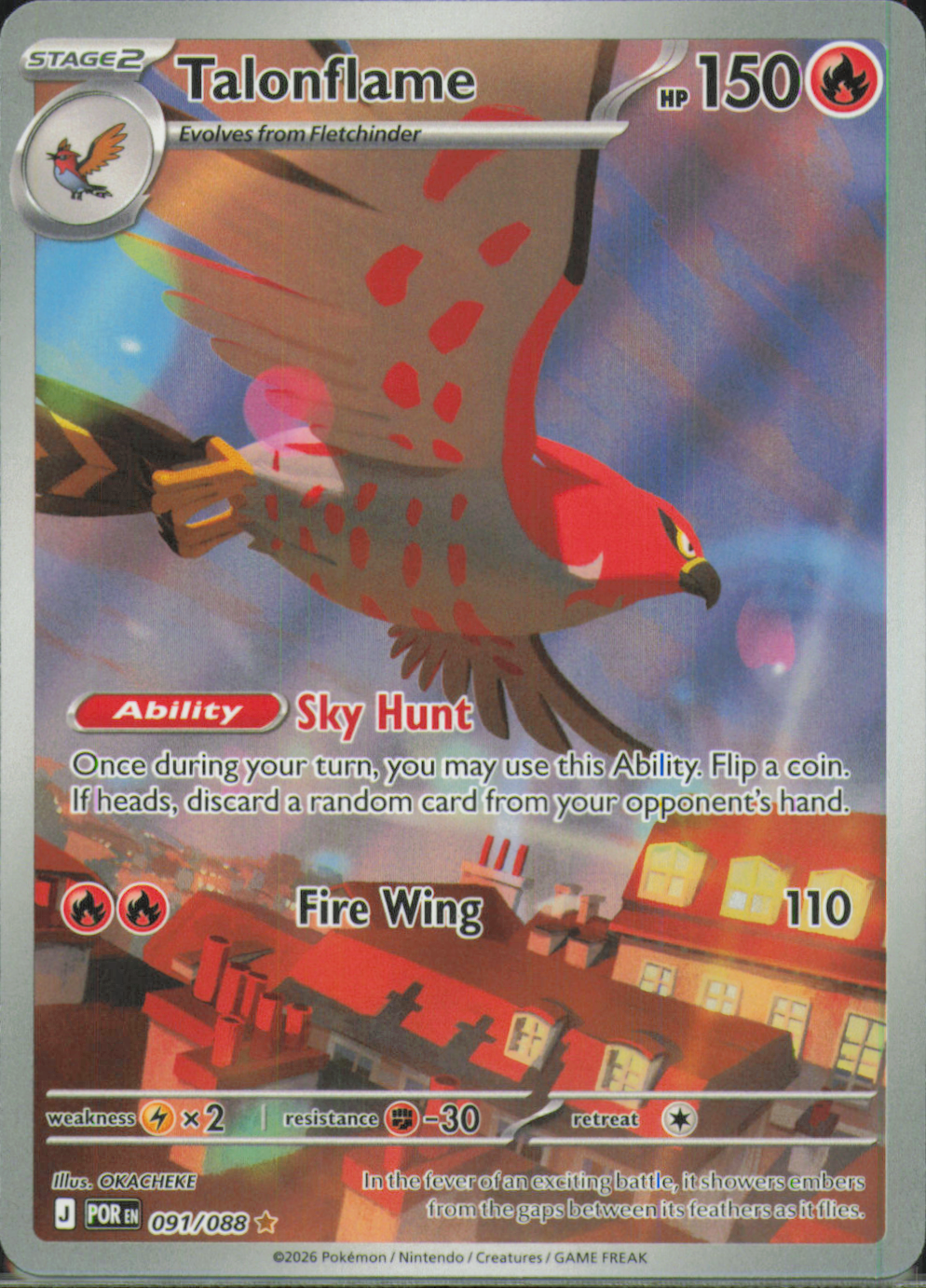 Talonflame Illustration Rare ME03: Perfect Order 091/088 NM