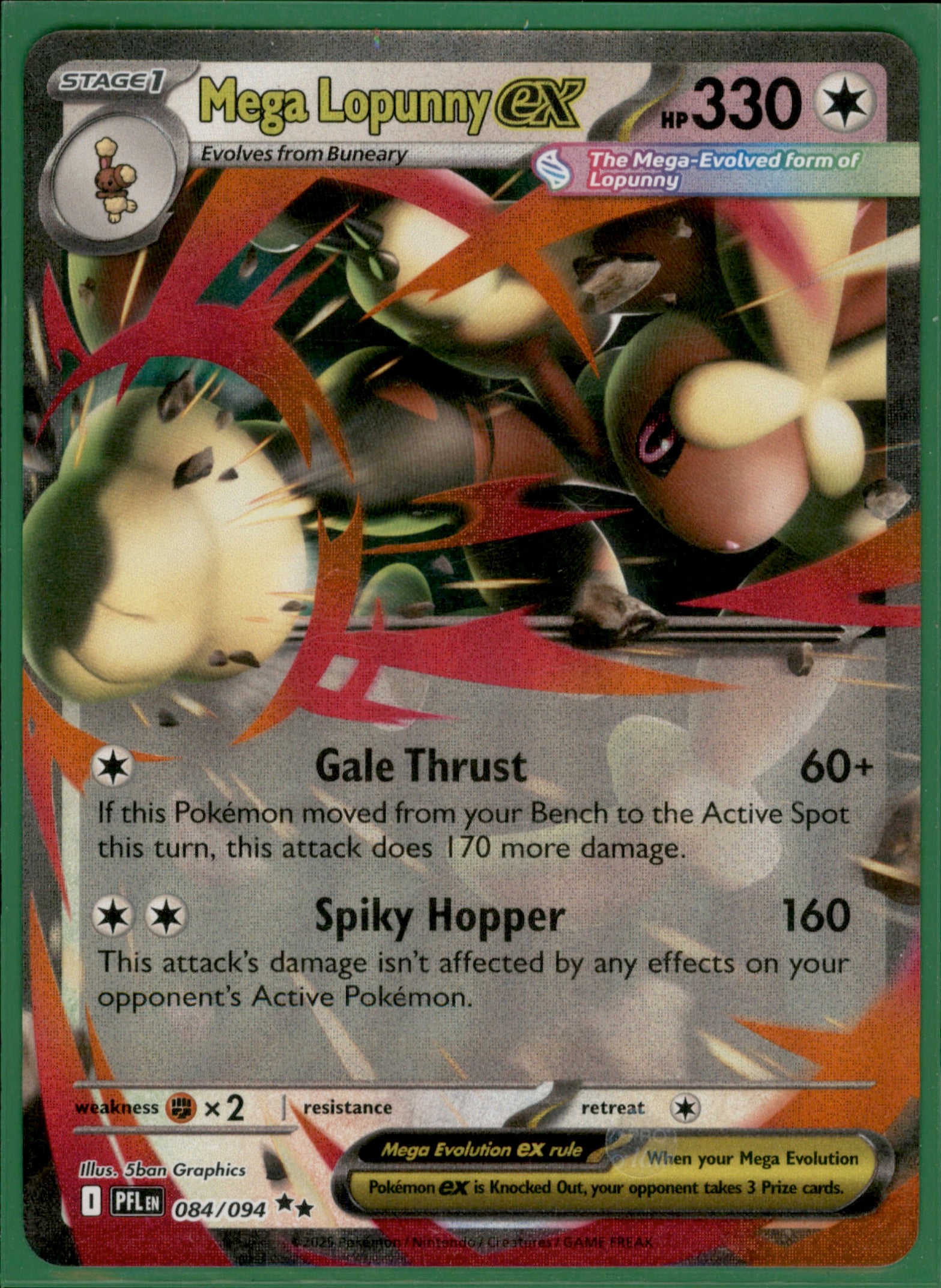 Mega Lopunny ex - Double Rare ME02: Phantasmal Flames 084/094 NM