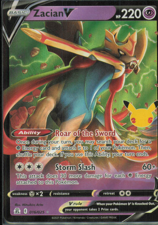 Zacian V Ultra Rare Celebrations 016/025 NM
