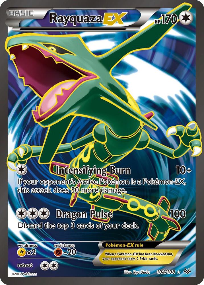 Rayquaza EX (104 Full Art) Ultra Rare XY - Roaring Skies 104/108 NM (Back)