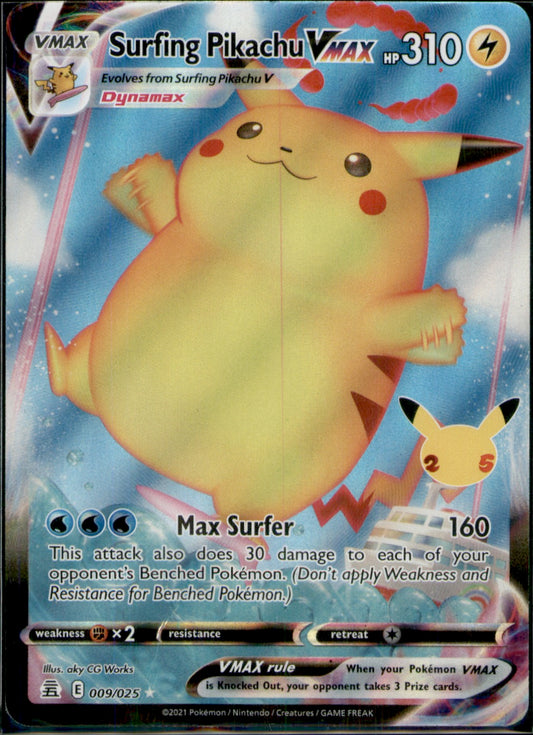 Surfing Pikachu VMAX Ultra Rare Celebrations 009/025 HP